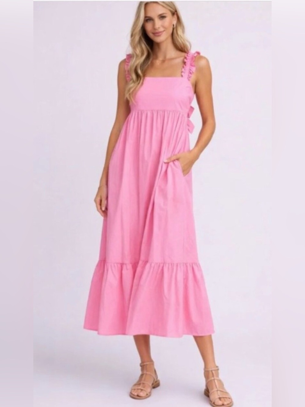 Abercrombie & Fitch Pink Open‎ Back Maxi Dress XLP Petite